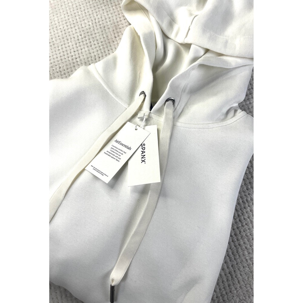 SPANX AirEssentials Cropped Hoodie Powder White XL Made in Vietnam‎